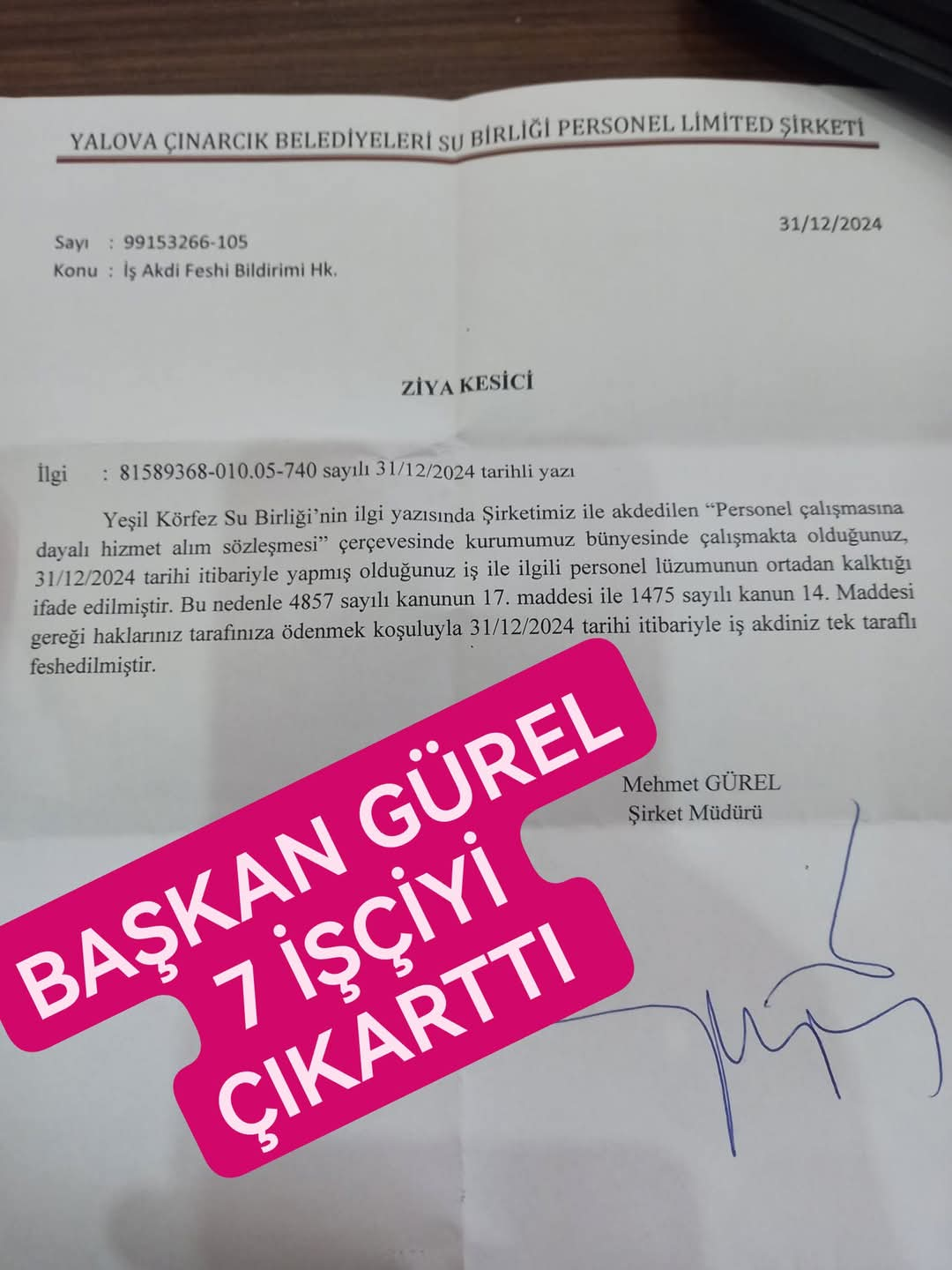 Belediye Başkanı Mehmet Gürel İmzayı Attı